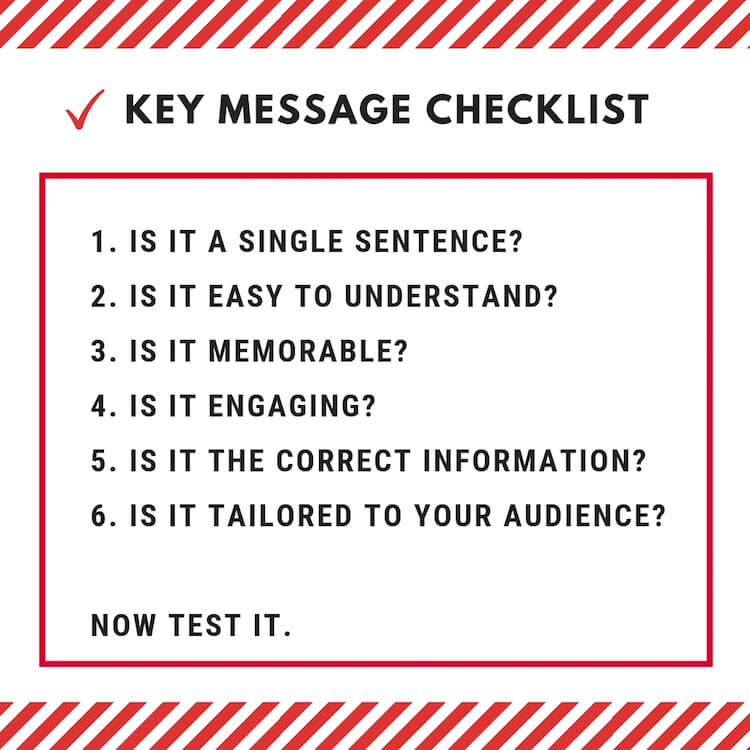 PR plan message checklist