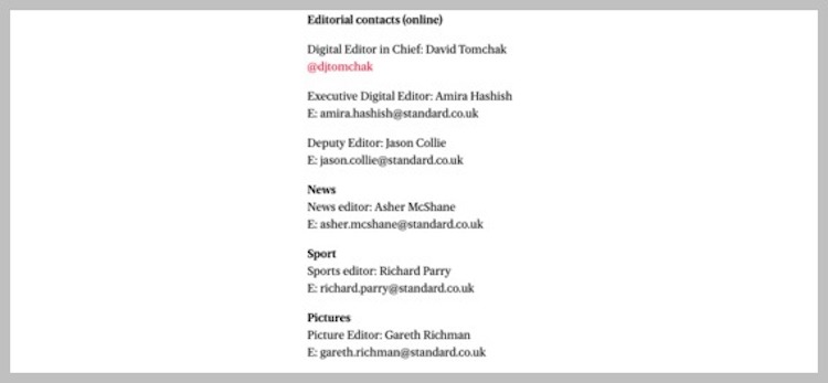 Where to find journalist contact details