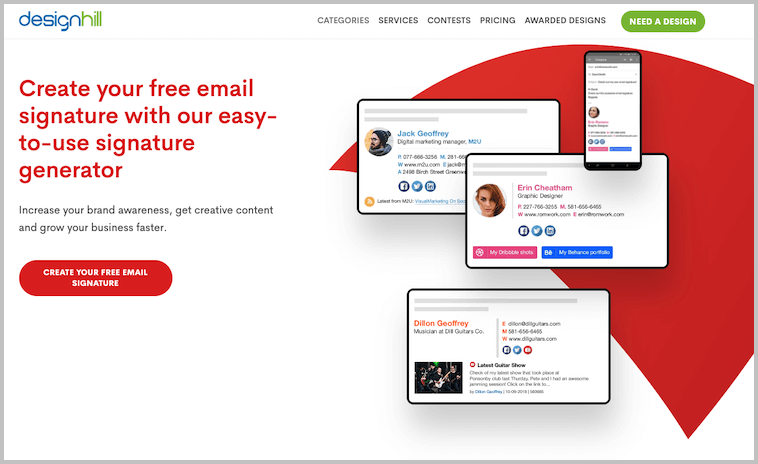 designhill email signature