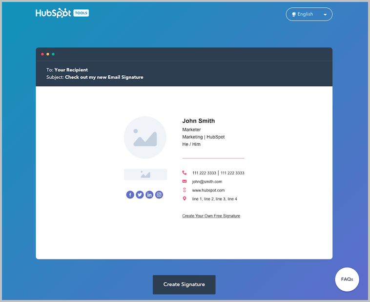 Hubspot email signature
