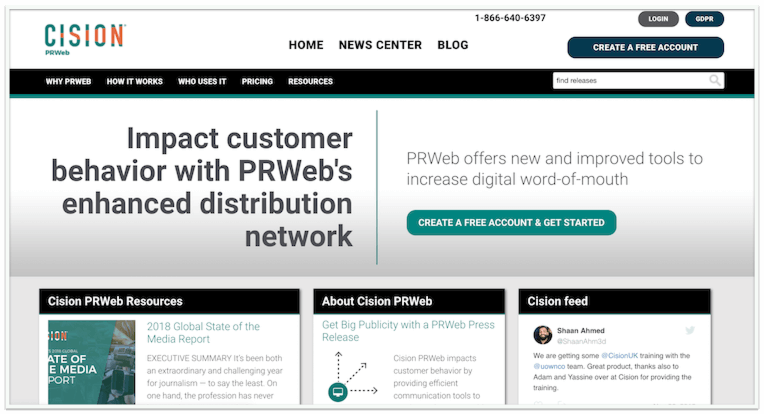 PRWeb distribution